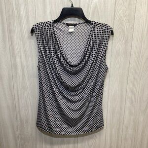 JENNIE & MARLIS Women's (Size L) Sleeveless Scoop Neck Shirt Geometric Pattern